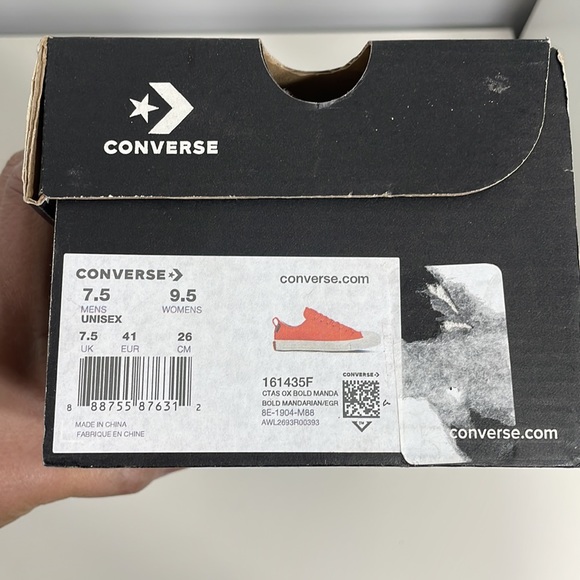 EUC Converse CTAS Sneakers in Ox Bold Mandarin Cordura Nylon Size 9.5 USW - Picture 14 of 14